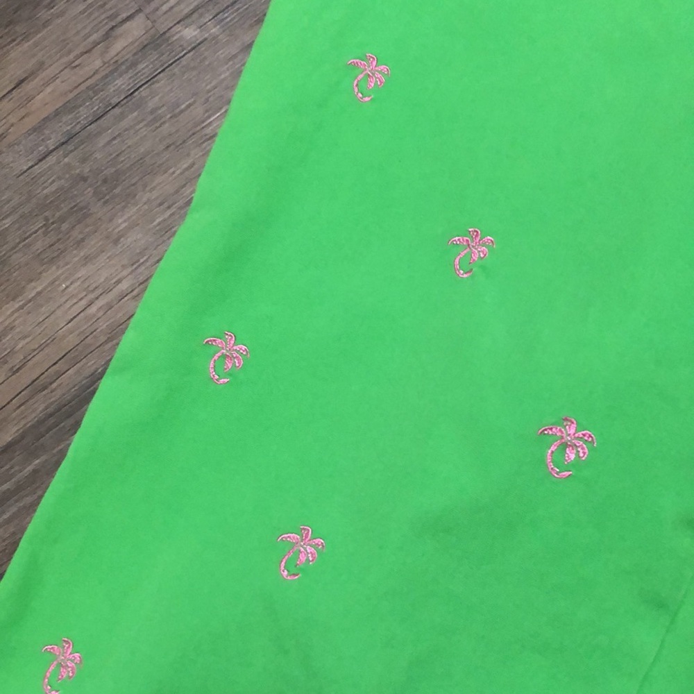 Lilly Pulitzer Capris Pants Palm Trees Green SZ 8 - Picture 3 of 7